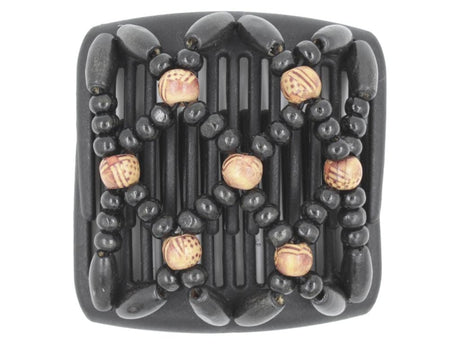 African Butterfly Chameleon Hair Comb - Ndebele Black 44
