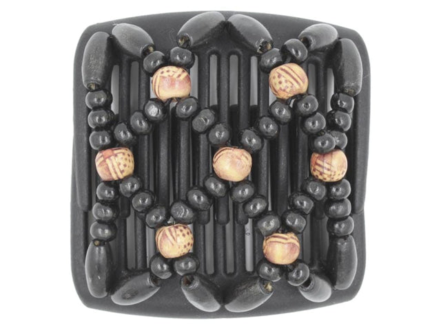 African Butterfly Chameleon Hair Comb - Ndebele Black 44