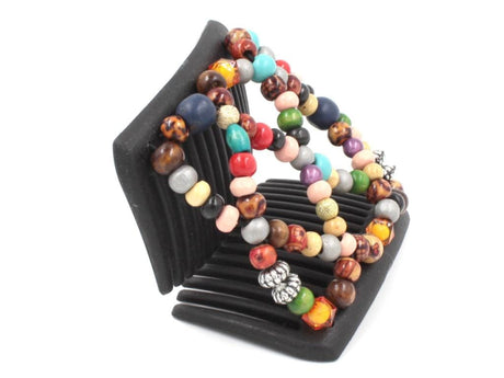African Butterfly Chameleon Hair Comb - Ndebele Black 48