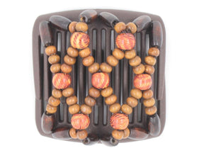 African Butterfly Chameleon Hair Comb - Ndebele Brown 07