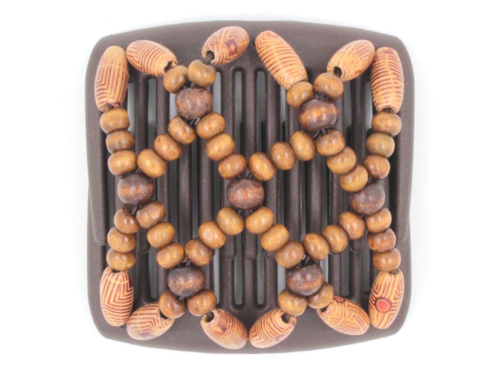 African Butterfly Chameleon Hair Comb - Ndebele Brown 10