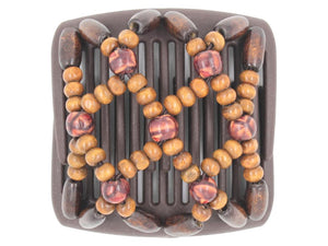 African Butterfly Chameleon Hair Comb - Ndebele Brown 11