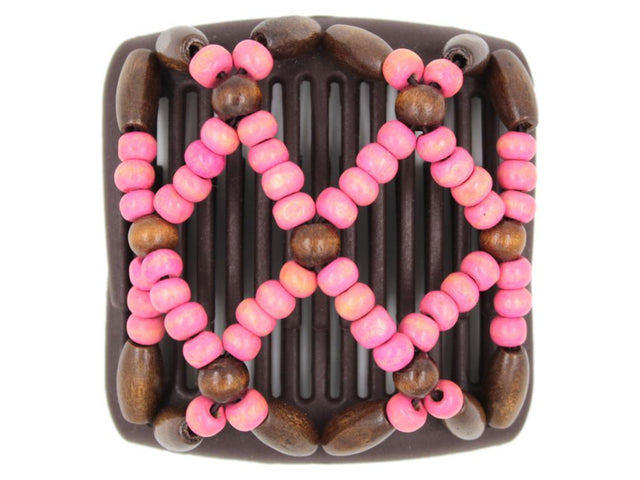 African Butterfly Chameleon Hair Comb - Ndebele Brown 17