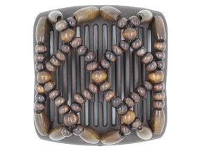 African Butterfly Chameleon Hair Comb - Ndebele Brown 19