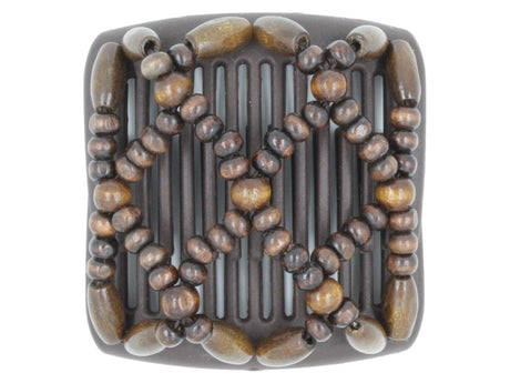 African Butterfly Chameleon Hair Comb - Ndebele Brown 19