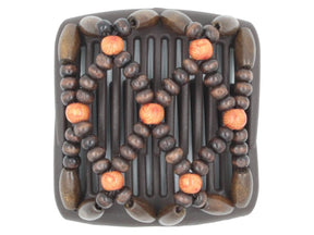 African Butterfly Chameleon Hair Comb - Ndebele Brown 23