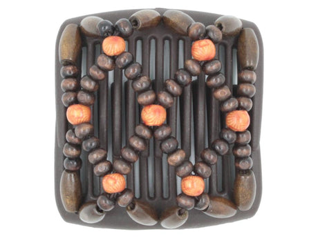 African Butterfly Chameleon Hair Comb - Ndebele Brown 23