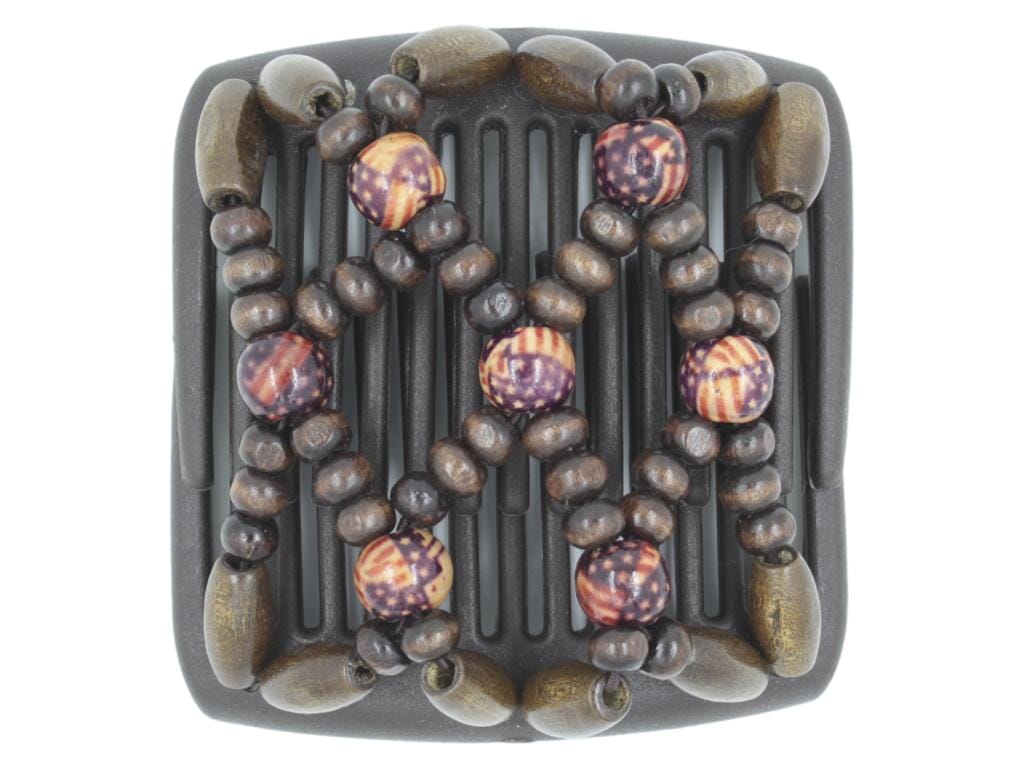 African Butterfly Chameleon Hair Comb - Ndebele Brown 27