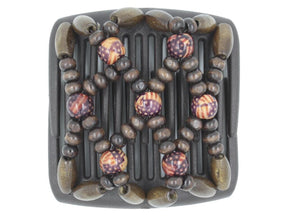 African Butterfly Chameleon Hair Comb - Ndebele Brown 27