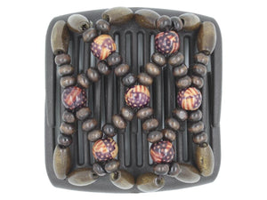 African Butterfly Chameleon Hair Comb - Ndebele Brown 27