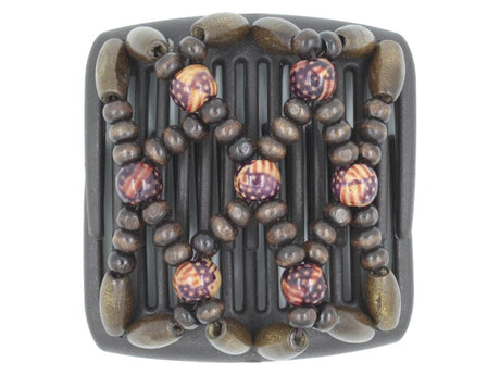 African Butterfly Chameleon Hair Comb - Ndebele Brown 27