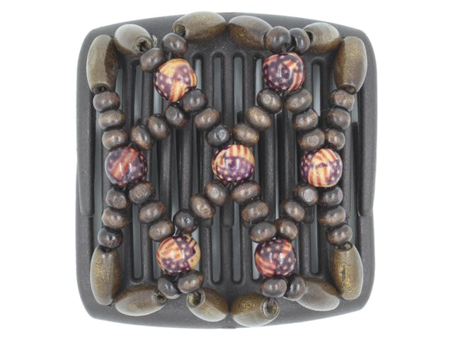 African Butterfly Chameleon Hair Comb - Ndebele Brown 27