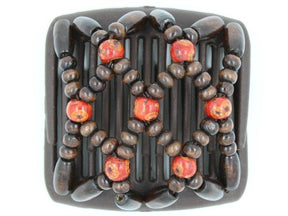 African Butterfly Chameleon Hair Comb - Ndebele Brown 79