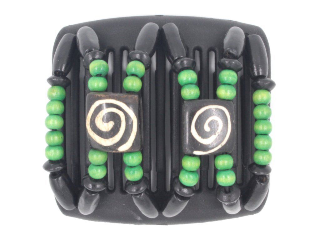 African Butterfly Chameleon Hair Comb - Stones & Bones Black 26