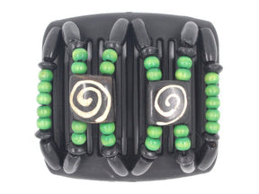 African Butterfly Chameleon Hair Comb - Stones & Bones Black 26