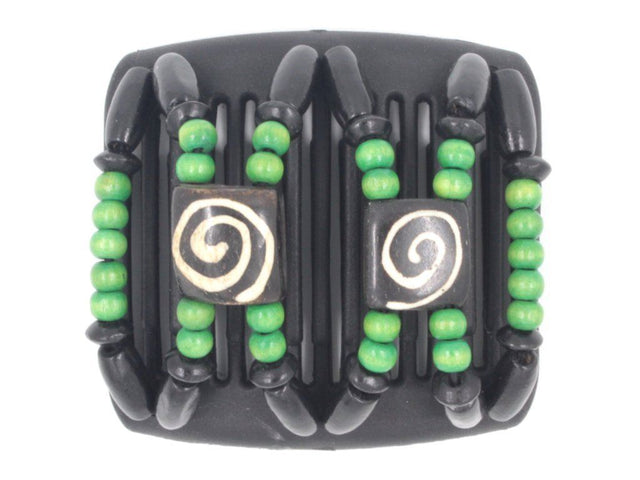African Butterfly Chameleon Hair Comb - Stones & Bones Black 26
