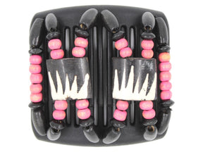 African Butterfly Chameleon Hair Comb - Stones & Bones Black 30