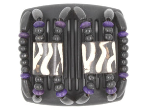 African Butterfly Chameleon Hair Comb - Stones & Bones Black 40