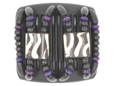 African Butterfly Chameleon Hair Comb - Stones & Bones Black 40