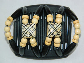 African Butterfly Chameleon Hair Comb - Stones & Bones Black 45