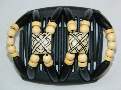 African Butterfly Chameleon Hair Comb - Stones & Bones Black 45