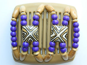 African Butterfly Chameleon Hair Comb - Stones & Bones Blonde 06