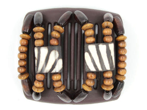 African Butterfly Chameleon Hair Comb - Stones & Bones Brown 21
