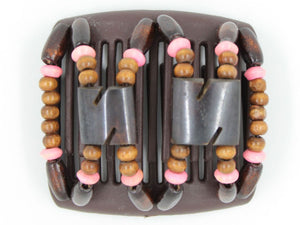 African Butterfly Chameleon Hair Comb - Stones & Bones Brown 22
