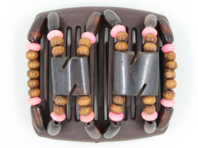 African Butterfly Chameleon Hair Comb - Stones & Bones Brown 22