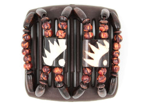 African Butterfly Chameleon Hair Comb - Stones & Bones Brown 23