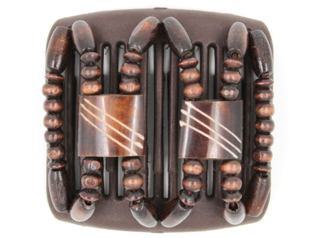African Butterfly Chameleon Hair Comb - Stones & Bones Brown 24