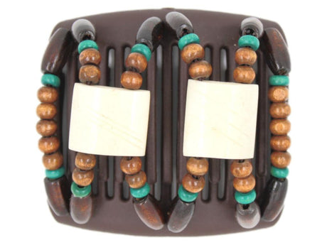 African Butterfly Chameleon Hair Comb - Stones & Bones Brown 25