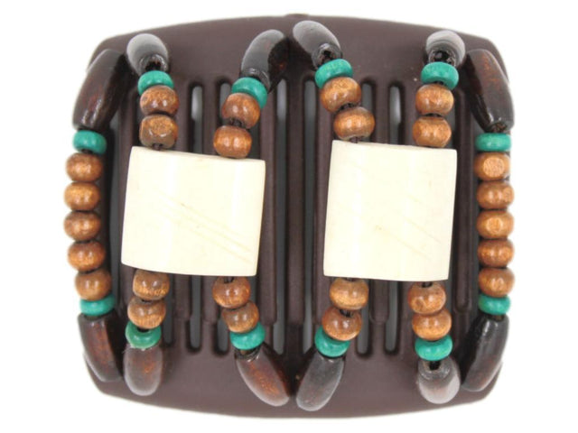 African Butterfly Chameleon Hair Comb - Stones & Bones Brown 25