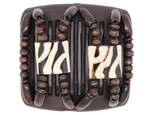 African Butterfly Chameleon Hair Comb - Stones & Bones Brown 26