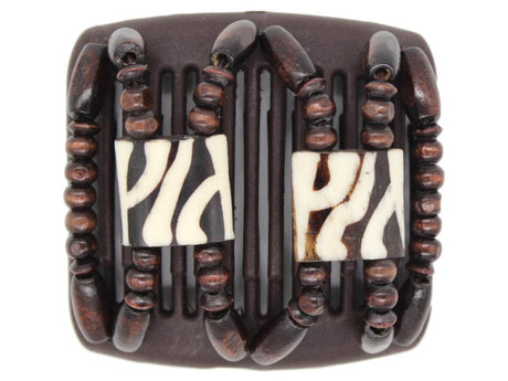 African Butterfly Chameleon Hair Comb - Stones & Bones Brown 26