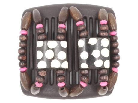 African Butterfly Chameleon Hair Comb - Stones & Bones Brown 33