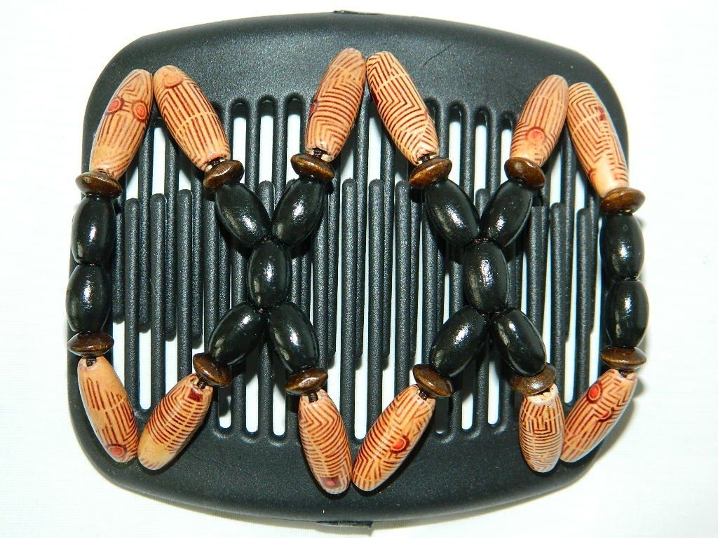 African Butterfly Hair Comb - Beada Black 02