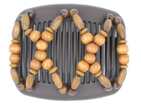 African Butterfly Hair Comb - Beada Brown 121