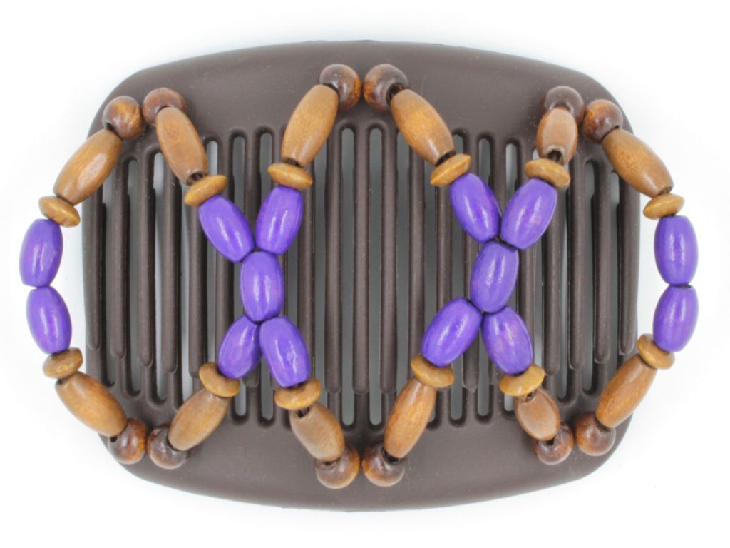 African Butterfly Hair Comb - Beada Brown 122