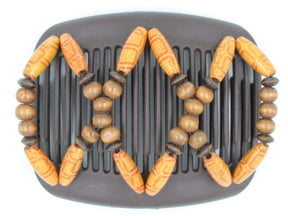 African Butterfly Hair Comb - Beada Brown 123