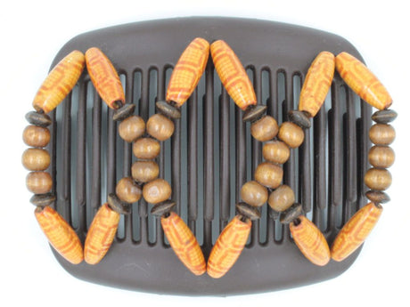 African Butterfly Hair Comb - Beada Brown 123