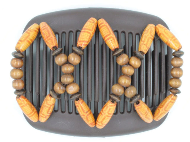 African Butterfly Hair Comb - Beada Brown 123