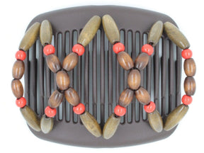 African Butterfly Hair Comb - Beada Brown 124