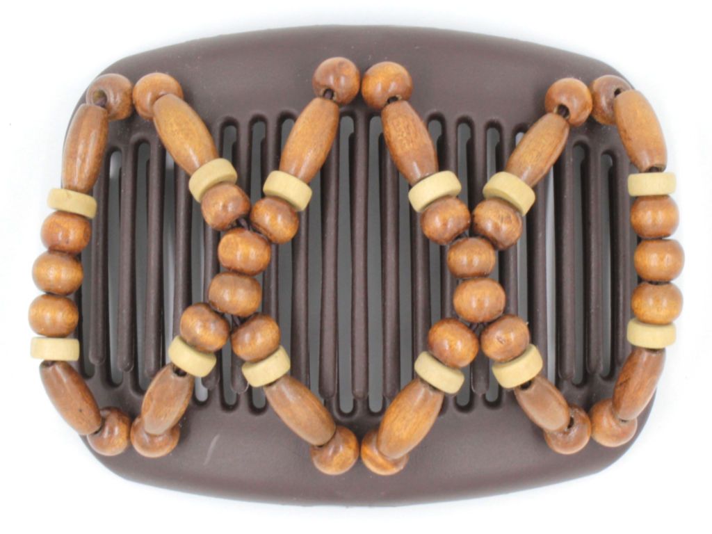African Butterfly Hair Comb - Beada Brown 125
