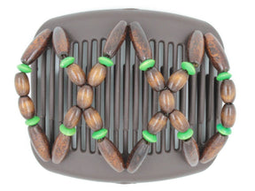 African Butterfly Hair Comb - Beada Brown 129