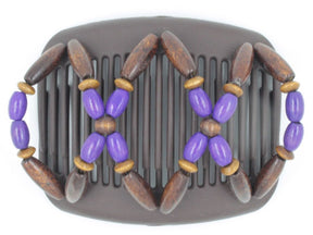 African Butterfly Hair Comb - Beada Brown 134