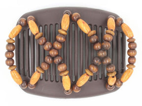 African Butterfly Hair Comb - Beada Brown 136