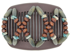 African Butterfly Hair Comb - Beada Brown 142