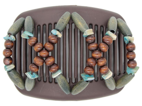 African Butterfly Hair Comb - Beada Brown 142