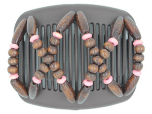 African Butterfly Hair Comb - Beada Brown 146